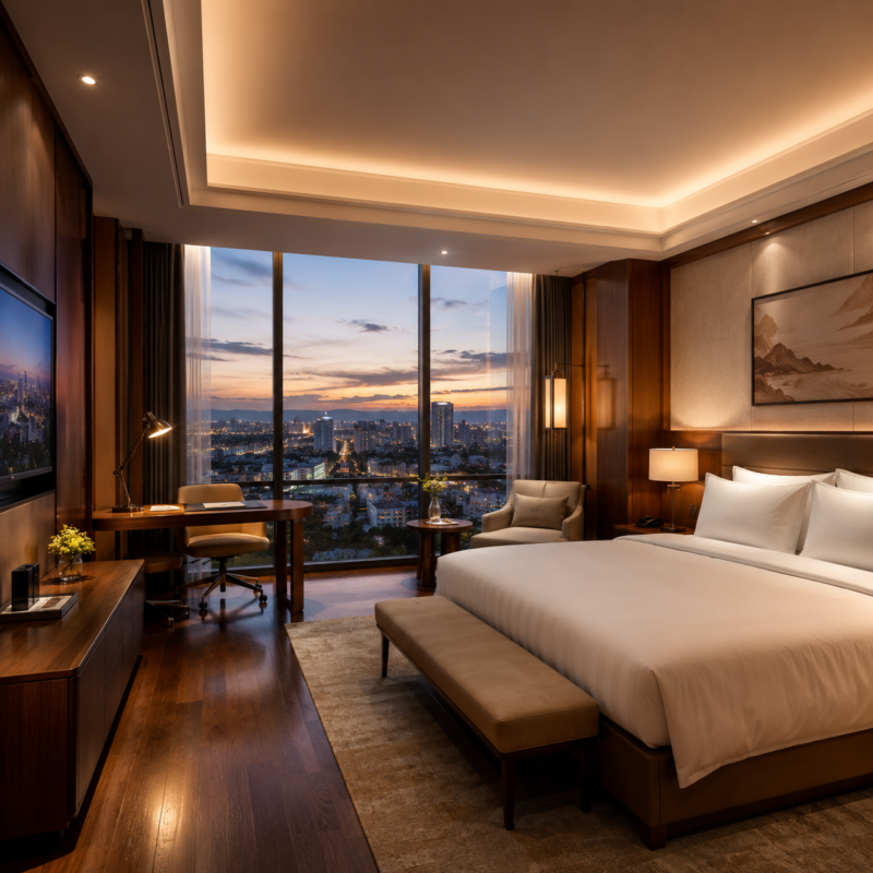 Phòng nghỉ sang trọng đầy đủ tiện nghi tại khách sạn Luxury BMT